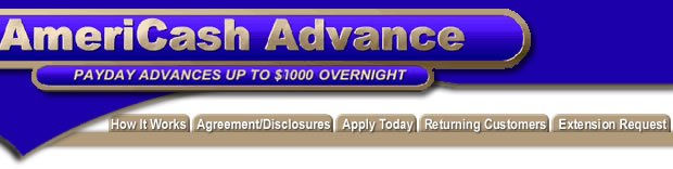 Americash, Cash Advance and Payday Loans up to $1000 overnight